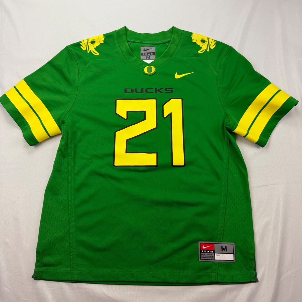 Nike Football Jersey Kids Medium Green Oregon Ducks #21 Team Apparel